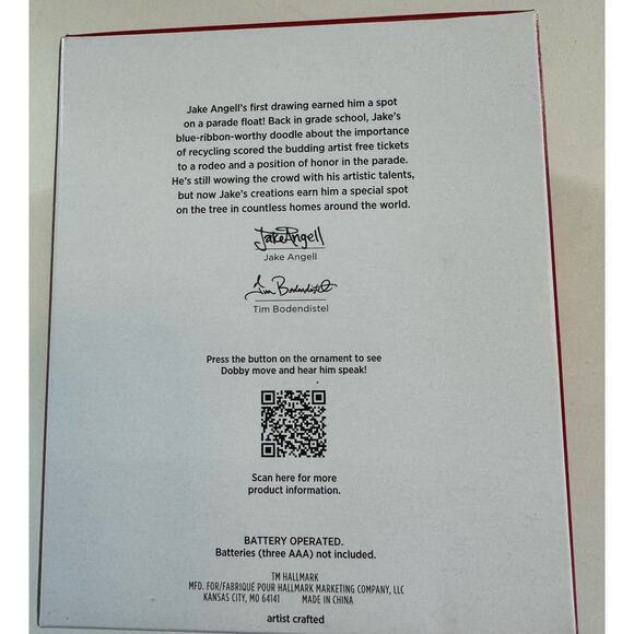 Hallmark HARRY POTTER Christmas Ornament Keepsake 2023 Dobby House Elf Sound - Picture 4 of 4